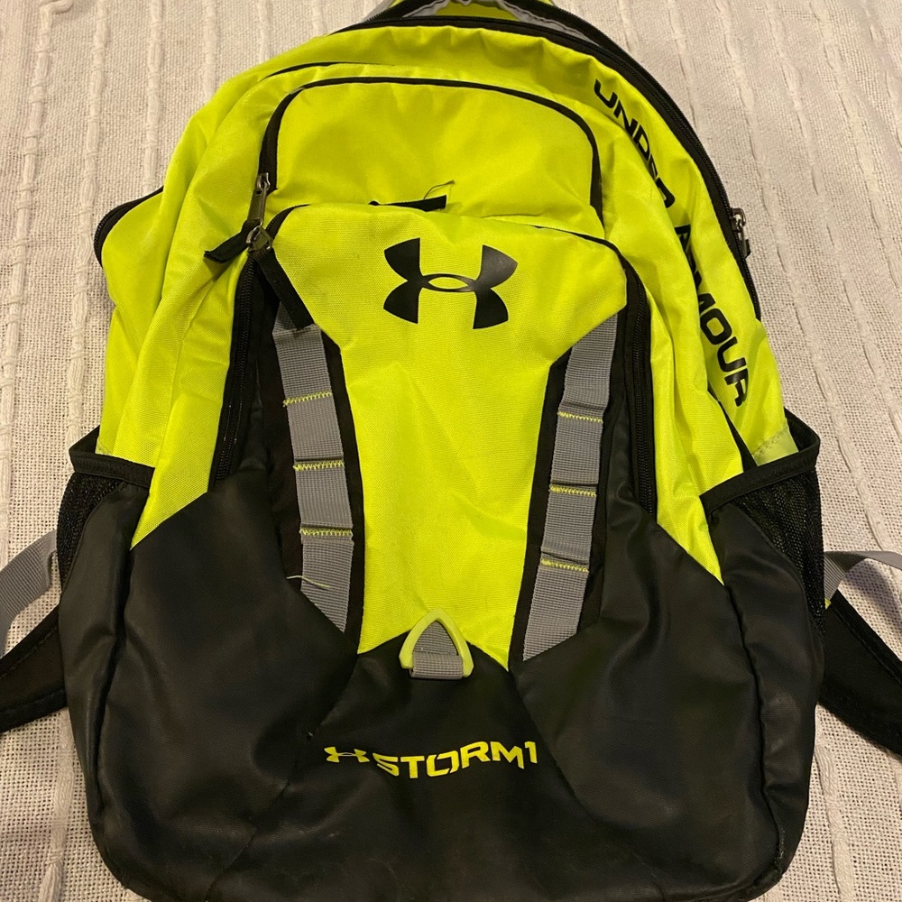 Under Armour Neon Yellow and Black Storm1 Backpack